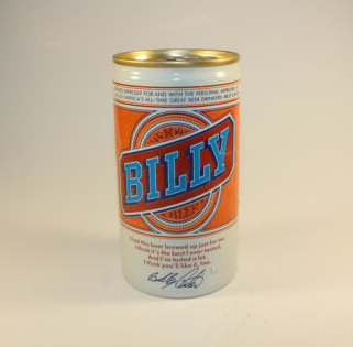 An empty can of Billy Beer, recently offered on Ebay for a whopping $1.50